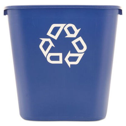 Picture of Medium Deskside Recycling Container, Rectangular, Plastic, 28.13 qt, BlueRCP-295673BE