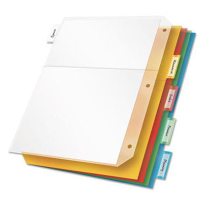 Picture of Poly Ring Binder Pockets, 11 x 8 1/2, Letter, Assorted Colors, 5/PackCRD-84009