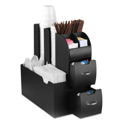 Picture of Coffee Condiment Caddy Organizer, 5 2/5 x 11 x 12 3/5, BlackEMS-CAD01BLK