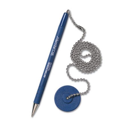 Picture of Secure-A-Pen Antimicrobial Ballpoint Counter Pen Kit, Medium 1 mm, Blue Ink, BlueMMF-28908