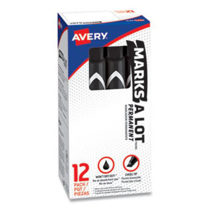 Picture of MARKS A LOT Large Desk-Style Permanent Marker, Broad Chisel Tip, Black, Dozen (8888)AVE-08888