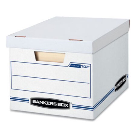 Picture of STOR/FILE Basic-Duty Storage Boxes, Letter/Legal Files, 12.5" x 16.25" x 10.5", White/Blue, 12/CartonFEL-00703