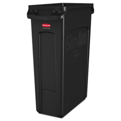 Picture of Slim Jim Receptacle with Venting Channels, Rectangular, Plastic, 23 gal, BlackRCP-354060BK
