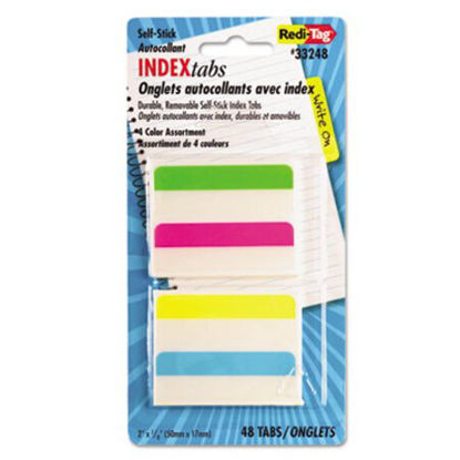 Picture of Write-On Index Tabs, 1/5-Cut Tabs, Assorted Colors, 2" Wide, 48/PackRTG-33248