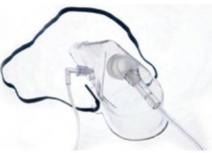 Picture of Oxygen Mask with ETCO2 Monitoring Elongated Style Adult One Size Fits Most Adjustable Head Strap0562