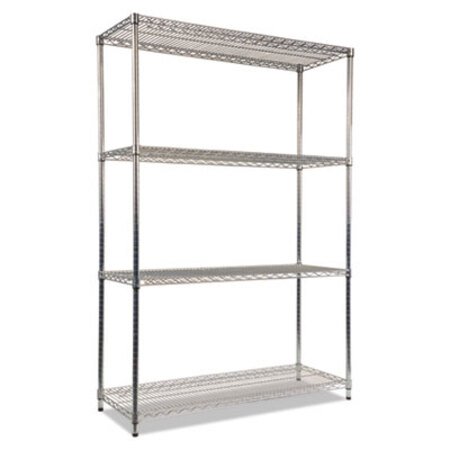 Picture of NSF Certified Industrial 4-Shelf Wire Shelving Kit, 48w x 18d x 72h, SilverALE-SW504818SR