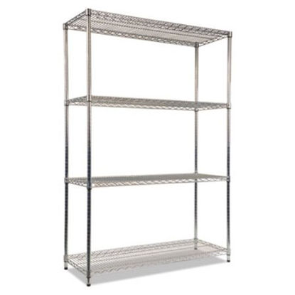 Picture of NSF Certified Industrial 4-Shelf Wire Shelving Kit, 48w x 18d x 72h, SilverALE-SW504818SR