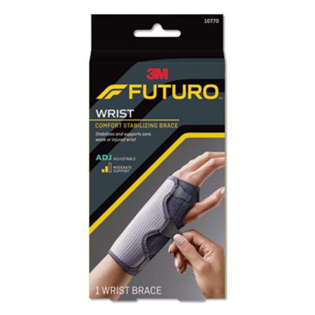 Picture of Adjustable Reversible Splint Wrist Brace, Fits Wrists 5 1/2"- 8 1/2", BlackMMM-10770EN