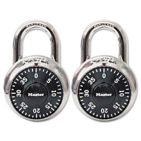 Picture of Combination Lock, Stainless Steel, 1 7/8" Wide, Black Dial, 2/PackMLK-1500T