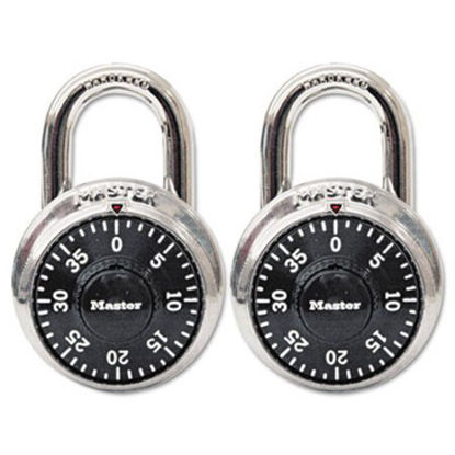 Picture of Combination Lock, Stainless Steel, 1 7/8" Wide, Black Dial, 2/PackMLK-1500T