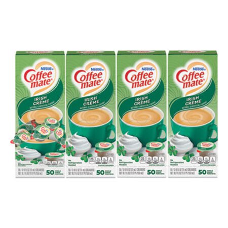 Picture of Liquid Coffee Creamer, Irish Creme, 0.38 oz Mini Cups, 50/Box, 4 Boxes/Carton, 200 Total/CartonNES-35112CT