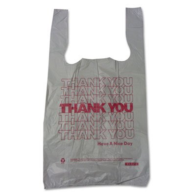 Picture of Plastic Thank-You T-Sack, 2 mil, 4" x 15", White, 2,000/CartonBPC-6415THYOU