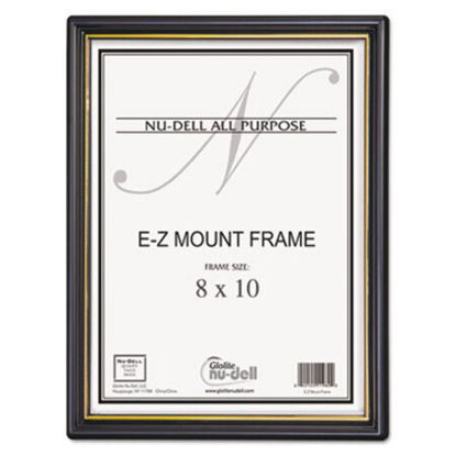 Picture of EZ Mount Document Frame with Trim Accent and Plastic Face, Plastic, 8 x 10, Black/GoldNUD-11800