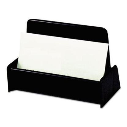 Picture of Business Card Holder, Holds 50 2 x 3.5 Cards, 3.75 x 1.81 x 1.38, Plastic, BlackUNV-08109