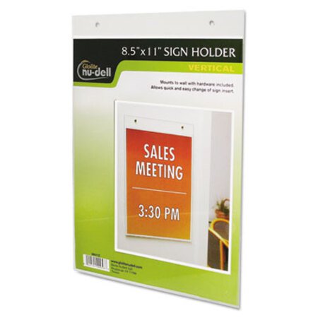 Picture of Clear Plastic Sign Holder, Wall Mount, 8 1/2 x 11NUD-38011Z