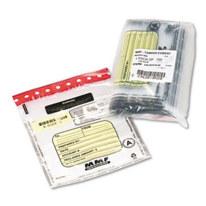 Picture of Tamper-Evident Deposit/Cash Bags, Plastic, 9 x 12, Clear, 100 Bags/BoxMMF-2362010N20