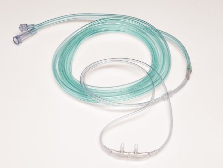 Picture of ETCO2 Nasal Sampling Cannula with O2 Delivery With Oxygen Delivery Salter-Style® Adult Curved Prong / NonFlared Tip49SOFT-F-10-10-25