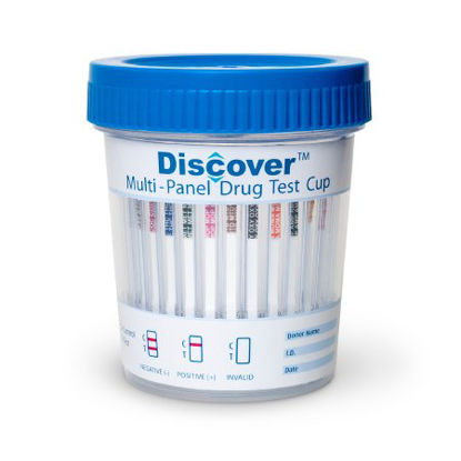 Picture of Drugs of Abuse Test Discover™ 13-Drug Panel AMP, BAR, BUP, BZO, COC, mAMP/MET, MDMA, MOP, MTD, OXY, PCP, TCA, THC Urine Sample 25 TestsDIS-CUP-6134