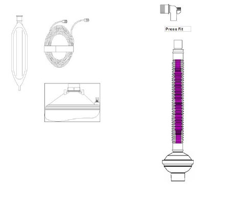 Picture of KingFlex2™ Anesthesia Breathing Circuit Expandable Tube 72 Inch Tube Single Limb Adult 3 Liter Bag Single Patient UseDF375-6121Z
