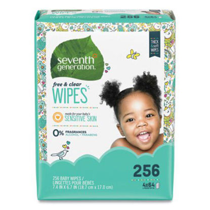 Picture of Free and Clear Baby Wipes, Refill, Unscented, White, 256/PackSEV-34219