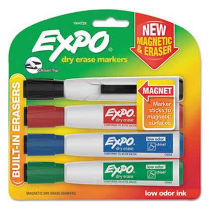 Picture of Magnetic Dry Erase Marker, Broad Chisel Tip, Assorted Colors, 4/PackSAN-1944728