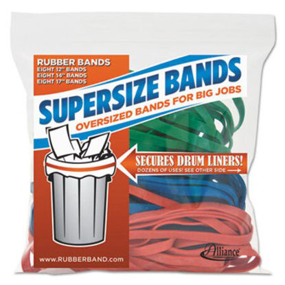 Picture of SuperSize Bands, 0.25" Width x Assorted Lengths, 4060 psi Max Elasticity, Assorted Colors, 24/PackALL-08997
