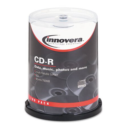 Picture of CD-R Discs, Hub Printable, 700MB/80min, 52x, Spindle, Matte White, 100/PackIVR-77815