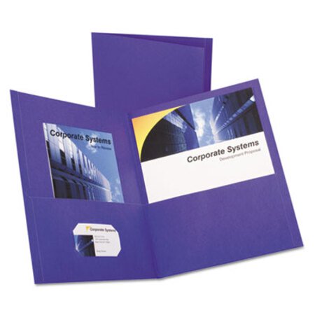Picture of Twin-Pocket Folder, Embossed Leather Grain Paper, Purple, 25/BoxOXF-57514