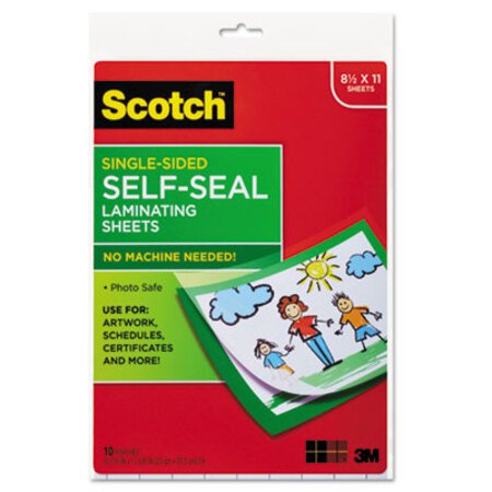 Picture of Self-Sealing Laminating Sheets, 6 mil, 9.06" x 11.63", Gloss Clear, 10/PackMMM-LS854SS10