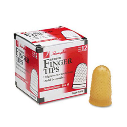 Picture of Rubber Finger Tips, 12 (Medium-Large), Amber, DozenSWI-54032