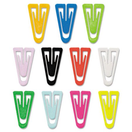 Picture of Plastic Paper Clips, Medium (No. 4), Assorted Colors, 500/BoxGEM-PC0300