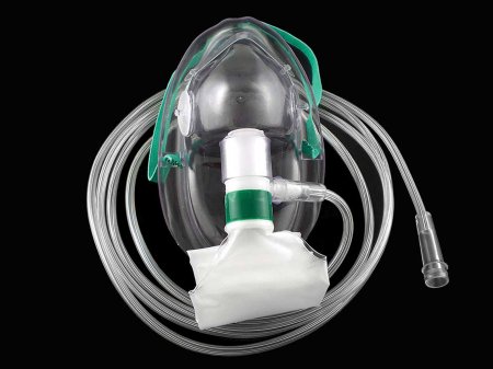 Picture of NonRebreather Oxygen Mask MTR Elongated Style Adult One Size Fits Most Adjustable Head Strap / Nose ClipMS-25059