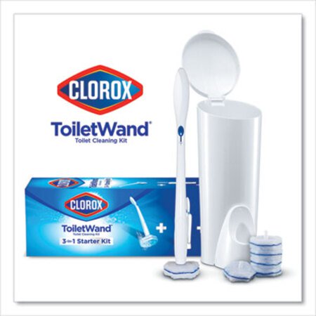 Picture of Toilet Wand Disposable Toilet Cleaning Kit: Handle, Caddy and Refills, WhiteCLO-03191