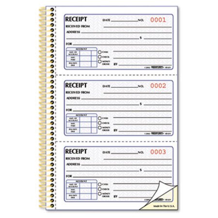 Picture of Money Receipt Book, 5 x 2 3/4, Two-Part Carbonless, 225 Sets/BookRED-8L829