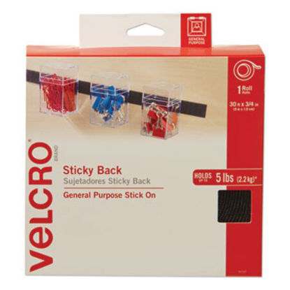 Picture of Sticky-Back Fasteners, Removable Adhesive, 0.75" x 30 ft, BlackVEK-91137