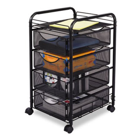 Picture of Onyx Mesh Mobile File With Four Supply Drawers, 15.75w x 17d x 27h, BlackSAF-5214BL