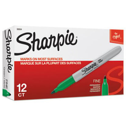 Picture of Fine Bullet Tip Permanent Marker, Green, DozenSAN-30004