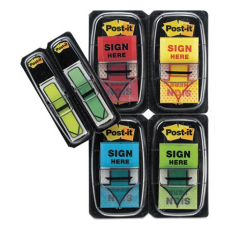 Picture of Arrow Message 1" Page Flags, 200 "Sign Here", 48 Arrow, Four Colors, 248/PackMMM-680SH4VA