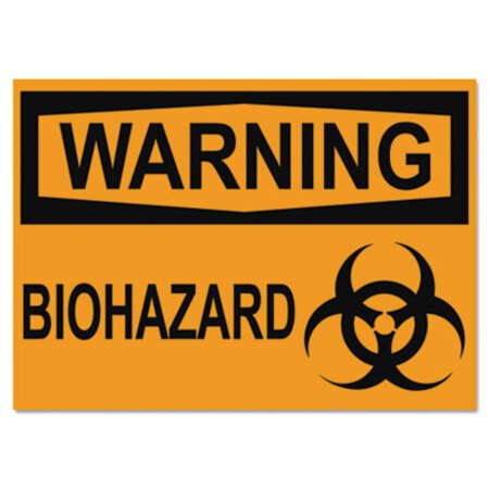 Picture of OSHA Safety Signs, WARNING BIOHAZARD, Orange/Black, 10 x 14USS-5498