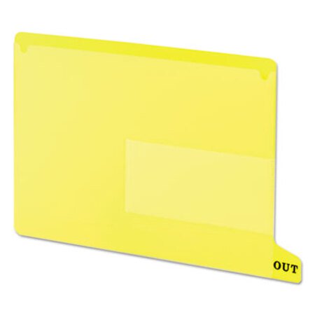 Picture of Colored Poly Out Guides with Pockets, 1/3-Cut End Tab, Out, 8.5 x 11, Yellow, 25/BoxSMD-61956