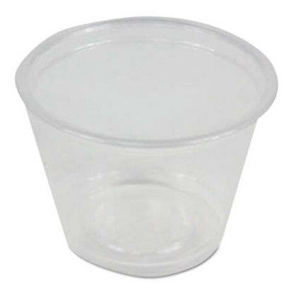 Picture of Soufflé/Portion Cups, 1 oz, Polypropylene, Clear, 20 Cups/Sleeve, 125 Sleeves/CartonBWK-PRTN1TS