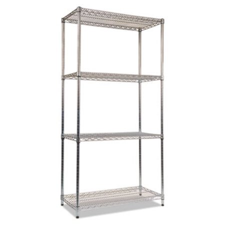 Picture of NSF Certified Industrial 4-Shelf Wire Shelving Kit, 36w x 18d x 72h, SilverALE-SW503618SR