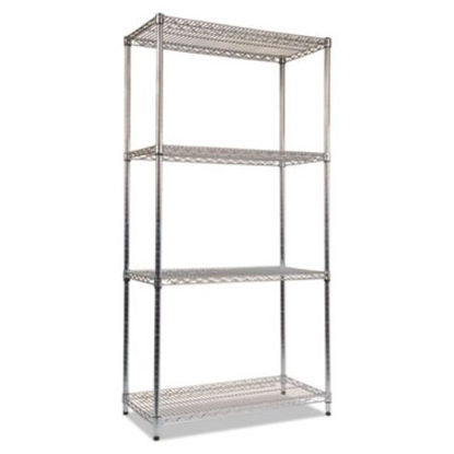 Picture of NSF Certified Industrial 4-Shelf Wire Shelving Kit, 36w x 18d x 72h, SilverALE-SW503618SR