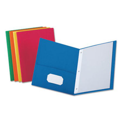 Picture of Two-Pocket Portfolios with Tang Fasteners, 11 x 8 1/2, Assorted, 25/BoxUNV-57113