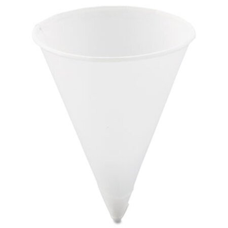 Picture of Cone Water Cups, Paper, 4oz, Rolled Rim, White, 200/Bag, 25 Bags/CartonSCC-4R2050