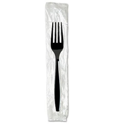 Picture of Individually Wrapped Forks, Plastic, Black, 1,000/CartonDXE-FH53C7