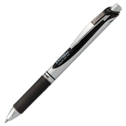 Picture of EnerGel RTX Gel Pen, Retractable, Medium 0.7 mm, Black Ink, Black/Gray BarrelPEN-BL77A