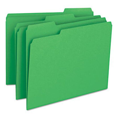 Picture of Colored File Folders, 1/3-Cut Tabs, Letter Size, Green, 100/BoxSMD-12143