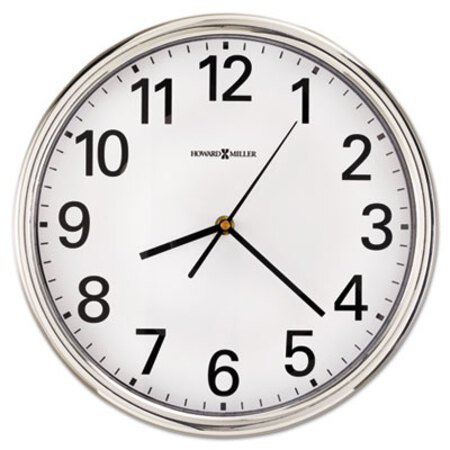 Picture of Hamilton Wall Clock, 12" Overall Diameter, Silver Case, 1 AA (sold separately)MIL-625561