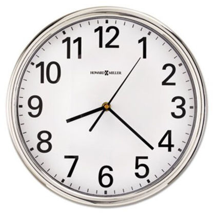 Picture of Hamilton Wall Clock, 12" Overall Diameter, Silver Case, 1 AA (sold separately)MIL-625561